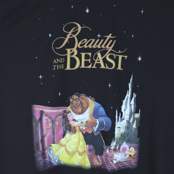 Disney Beauty and the Beast T-Shirt Short Sleeve Tee Large Black Belle CA138 - Picture 2 of 6